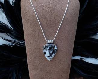 21 White Buffalo Turquoise Pendant Necklace