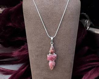 11 Rhodochrosite Pendant Necklace