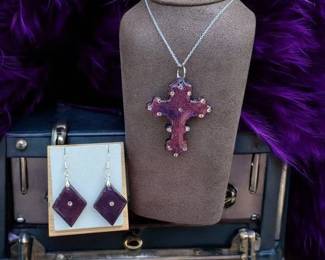 a5 Religious Cross Necklace Earrings