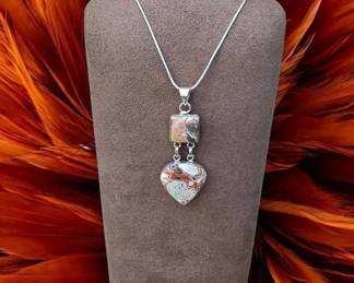 15 Money Agate Double Pendant Necklace