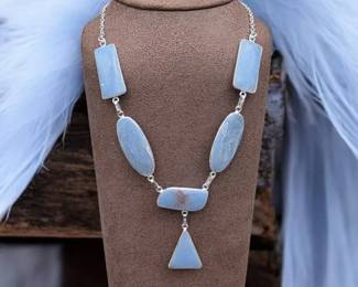 76 Angelite Geometric Necklace