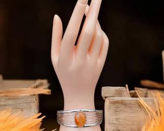74 Carnelian Bangle Bracelet