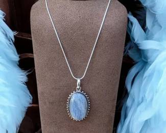 a1 Blue Kyanite Pendant Necklace