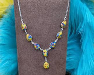 89 Mosaic Jasper Y Necklace