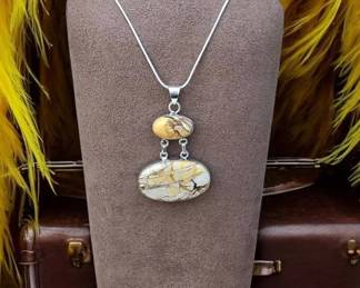 16 Brecciated Mookaite Double Pendant Necklace