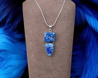 62 Long Lapis Lazuli Pendant Necklace
