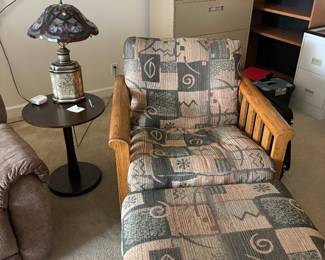 Wooden Chair with Ottoman from Canada