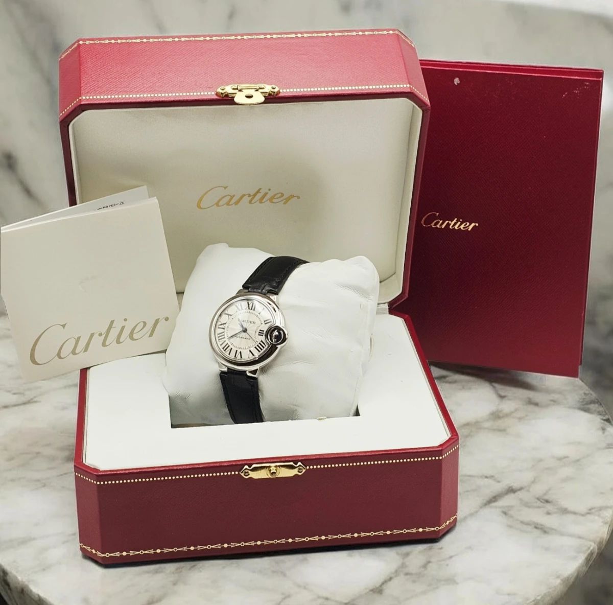 Ballon Bleu de Cartier watch complete with box booklet and all accompanying paperwork