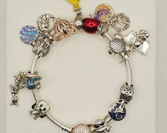 Disney Pandora charm bracelet with 14 charms