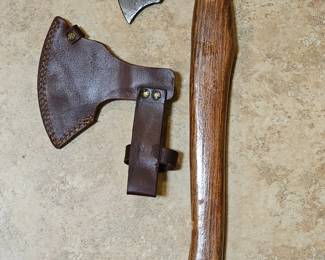 Damascus bearded ax with cover