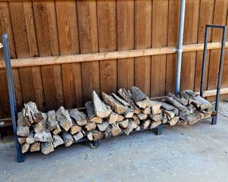 Firewood and rack. Priced as set.