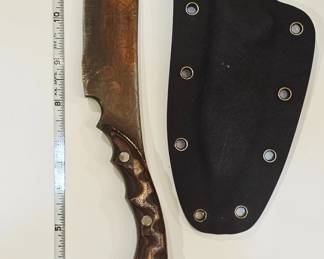 Handmade steel and copper knife with sheath