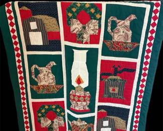 Vtg Christmas Quilt More