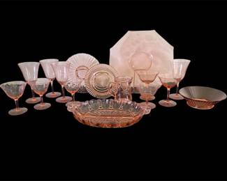 Vtg Pink Depression Glass