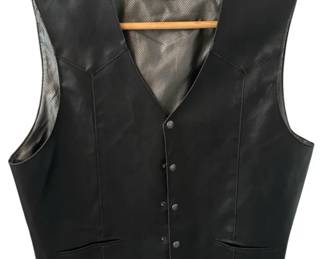 Cody James Mens Size XL Black Genuine Leather Vest