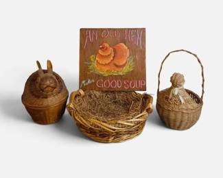 Handmade Plaque And Cute Baskets