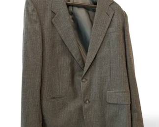 Vintage International Designers at Clothing Town Mens Gray Textured Sport Coat Blazer