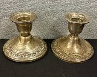 Vintage Newport Sterling Silver Weighted Candlestick Holders
