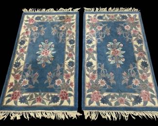 Pair Of Elegant Tufted Chinese Rugs