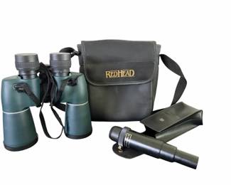 Gordon 10x50 Binoculars, 3X Barlow Lens Redhead Case
