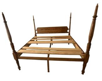 Vintage Solid Wood FourPoster California King Bed Frame with Slats