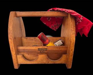 Vintage Esquire Footman Deluxe Solid Wood Shoe Shine Caddy