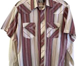 Lot of 6 Mens Wrangler Pearl Snap Shirts Size L