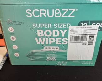 Scrubzz Body Wipes Open Case Nine Of 12 New Packages Of Wipes