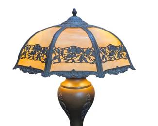 01 Antique Slag Glass Lamp