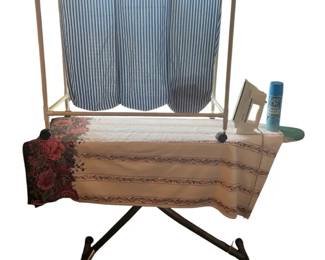 Vintage Ironing Board Set w Laundry Storage