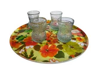 Vintage Ravenhead Siesta Glasses 1960s Serving Tray