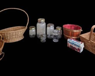 Mason, Ball, Kerr Jars And Baskets