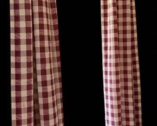 5 BurgundyRed Check Window Panels