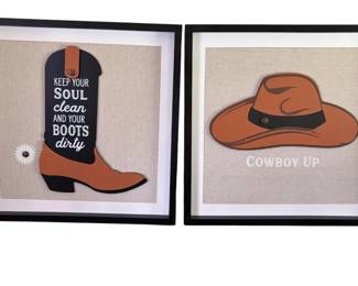 Black Framed Cowboy Art