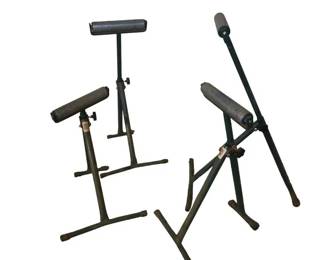 Lot of 4 Adjustable Metal Roller Material Stands