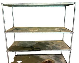 HeavyDuty 4Tier Rolling Metal Industrial Shelving Unit