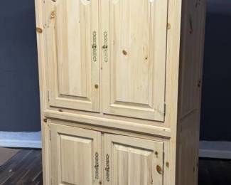 WOOD ARMOIRE WARDROBE CABINET W DRAWERS