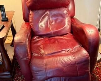 Red Leather Electric La-Z-Boy recliner