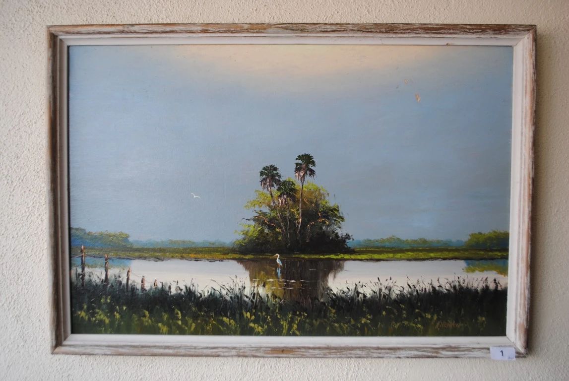 Original Harold Newton of The Florida Highwaymen Oil Painting