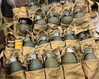 Bandolier with 10 inert grenades and wire