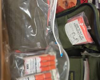 emergency masks and flares