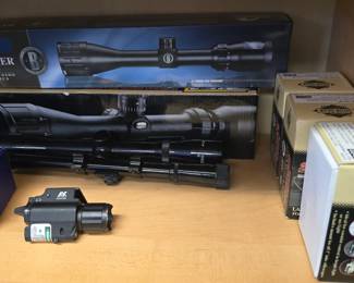 scopes, lasers and more Most new in box some slightly used