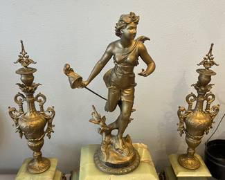 1880's French Figural Mantal Clock set