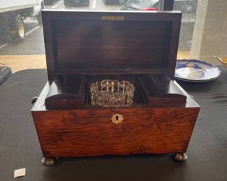 19C rosewood tea caddy
