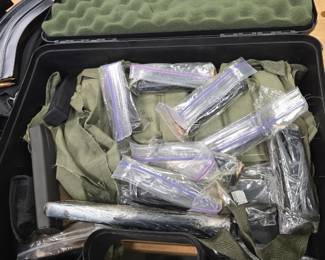 Loaded magazines.