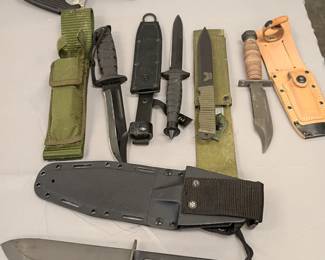 military fixed blades, bayonets, pocketknives, and more !!