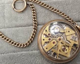 Rare Masoni Pocket Watch with skeleton back still working