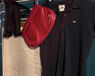 Lacoste Y2K Polo with vintage handbag