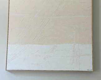 Pink and white wall art