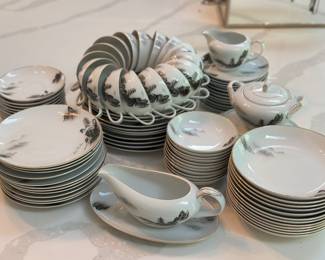 Fukagawa Arita hand-painted porcelain set, Pattern No. 903, made in Japan
